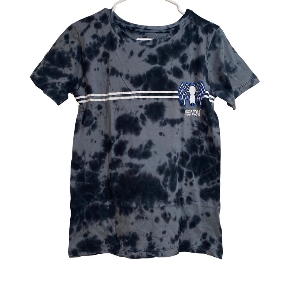 Marvel Boxlunch Gray Venom Spiderman Bleach Tie Dye Tee Shirt Short Sleeve Small